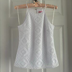 Lilly Pulitzer Remma Macrame Lace Top, in Resort White, Sz XS